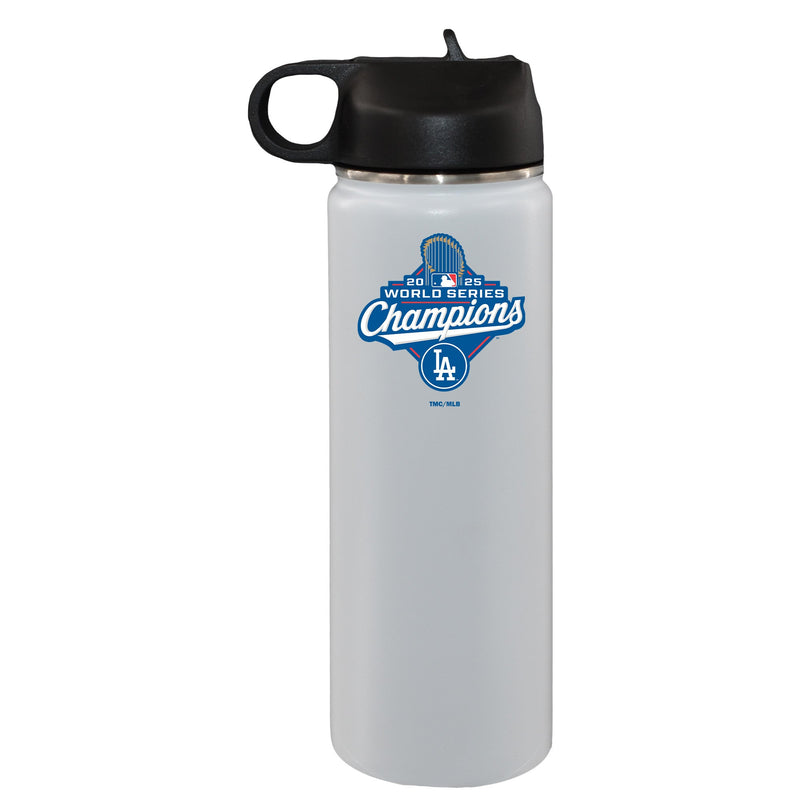 22oz White Stainless Steel Water Bottle, MLB World Series Champs 2025, Direct Print, Los Angeles Dodgers