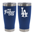20oz Royal Blue Stainless Steel Tumbler, Direct Print, Best Dad Ever Design, Los Angeles Dodgers