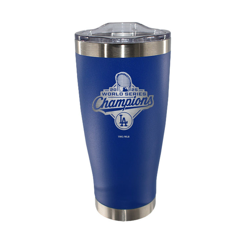 20oz Royal Blue Stainless Steel Tumbler, MLB World Series, 2025, Etched, Los Angeles Dodgers