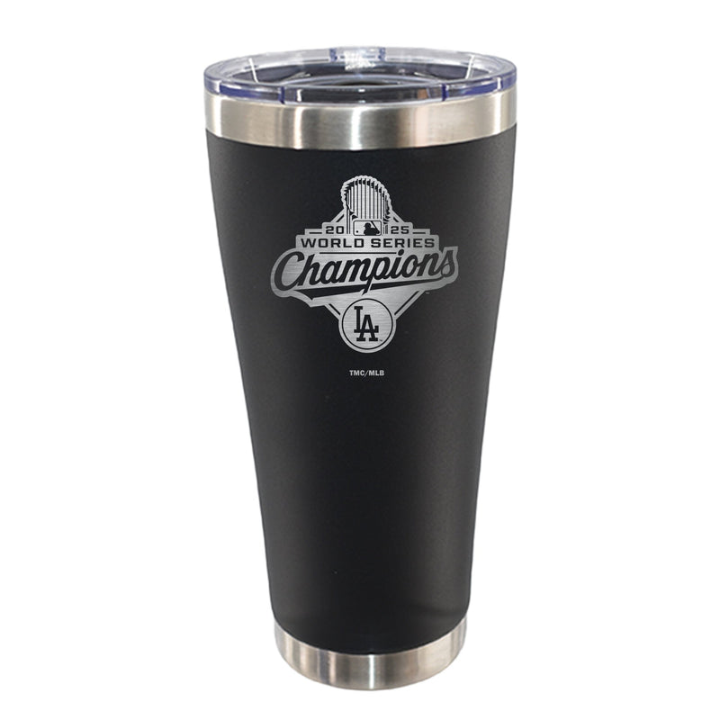 30oz Black Stainless Steel Tumbler, MLB World Series Champs 2025, Etched, Los Angeles Dodgers