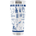30oz White Stainless Steel Tumbler, Direct Print, Sketchpad Design | Los Angeles Dodgers