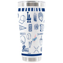 30oz White Stainless Steel Tumbler, Direct Print, Sketchpad Design | Los Angeles Dodgers