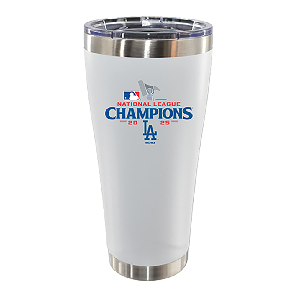 30oz White Stainless Steel Tumbler, MLB National League Champs 2025, Direct Print, Los Angeles Dodgers