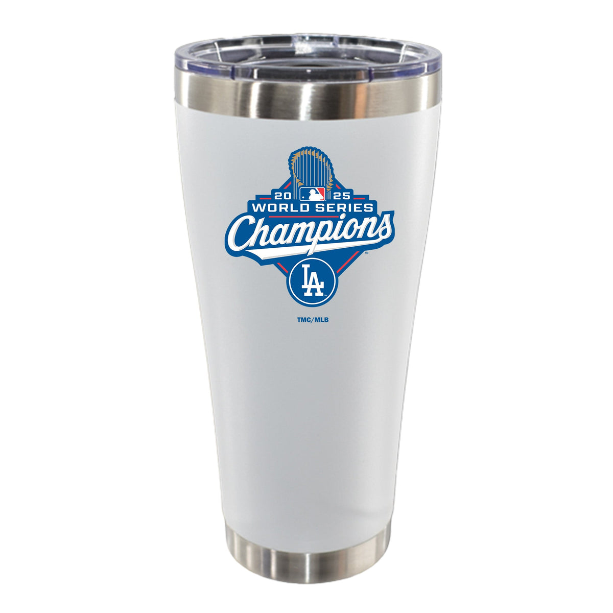 30oz White Stainless Steel Tumbler, MLB World Series Champs 2025, Direct Print, Los Angeles Dodgers