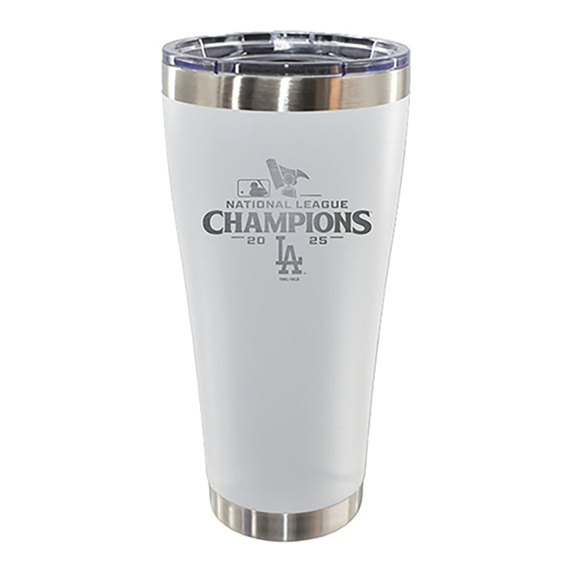 30oz White Stainless Steel Tumbler, MLB National League Champs 2025, Etched, Los Angeles Dodgers