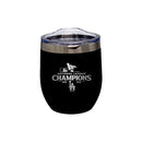 16oz Black Stainless Steel Stemless Tumbler, MLB National League Champs 2025, Etched, Los Angeles Dodgers
