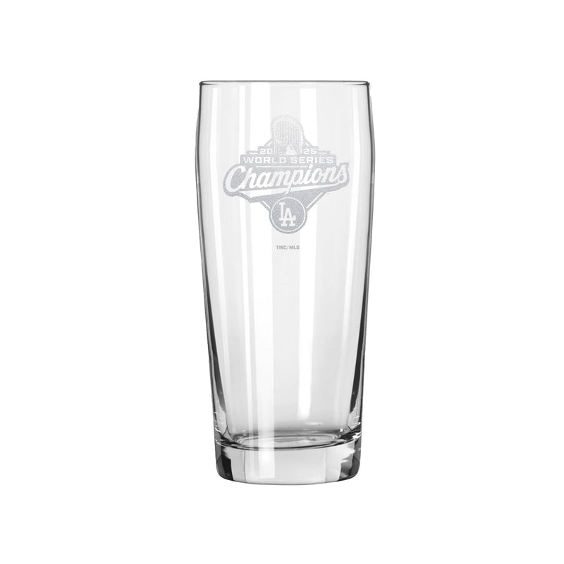 16oz Pub Pilsner Glass, MLB World Series Champs 2025, Etched, Los Angeles Dodgers