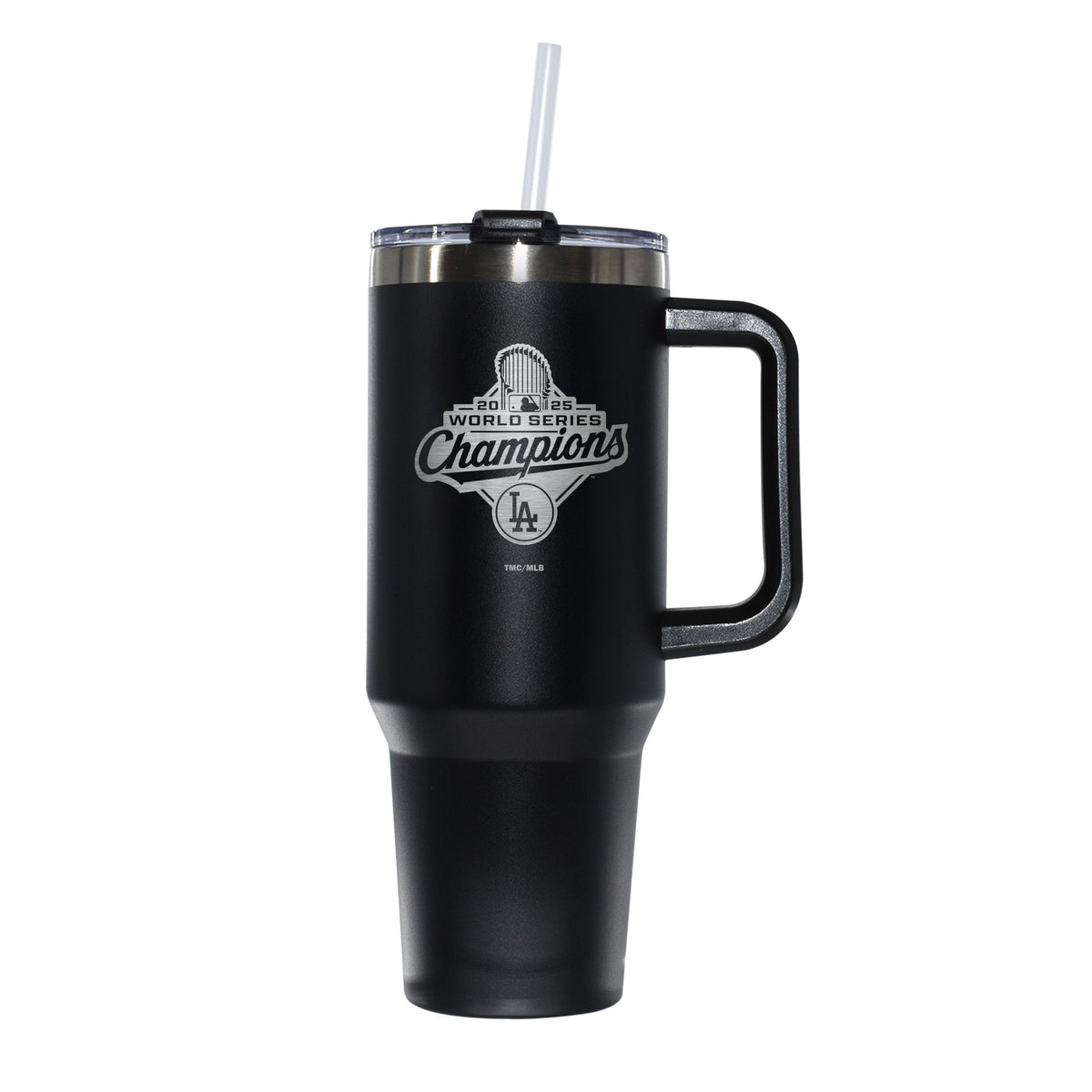 40oz Black Stainless Steel Colossal Tumbler, MLB World Series Champs 2025, Etched, Los Angeles Dodgers