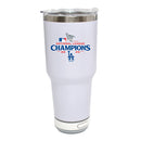 30oz White Bluetooth Tumbler, MLB National League Champs 2025, Direct Print, Los Angeles Dodgers