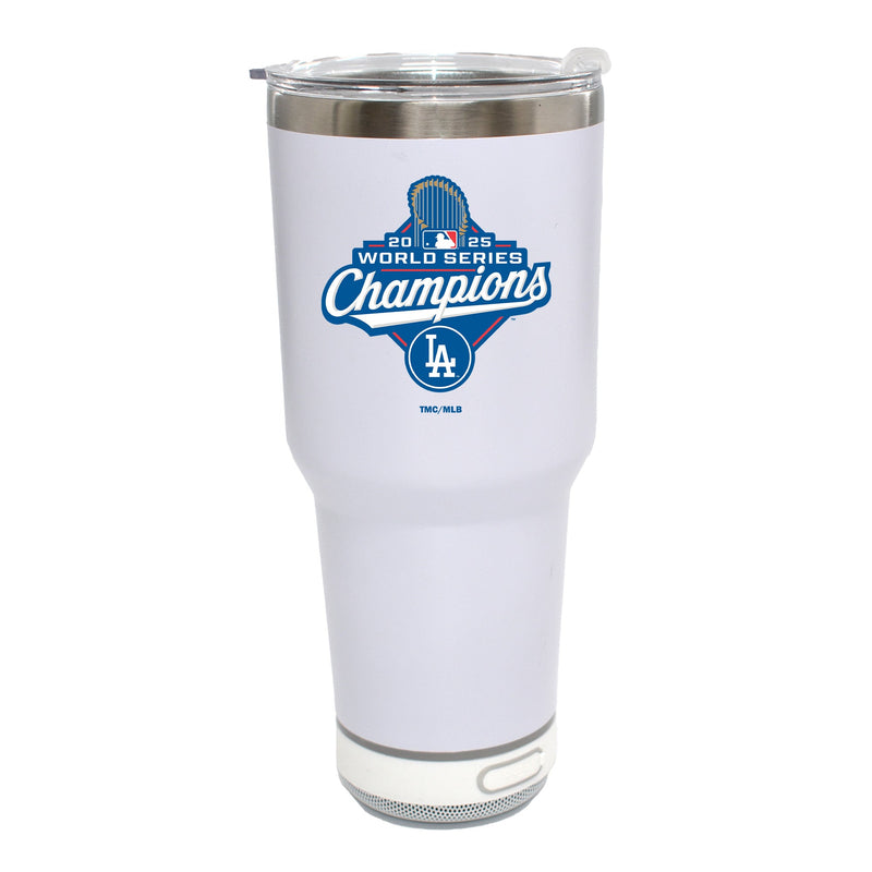 30oz White Bluetooth Tumbler, MLB World Series Champs 2025, Direct Print, Los Angeles Dodgers