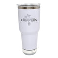 30oz White Bluetooth Tumbler, MLB National League Champs 2025, Etched, Los Angeles Dodgers