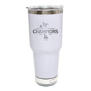 30oz White Bluetooth Tumbler, MLB National League Champs 2025, Etched, Los Angeles Dodgers
