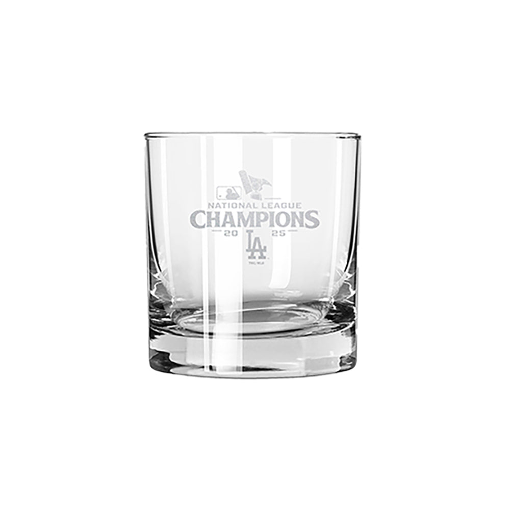 11oz Rocks Glass, MLB National League Champs 2025, Etched, Los Angeles Dodgers