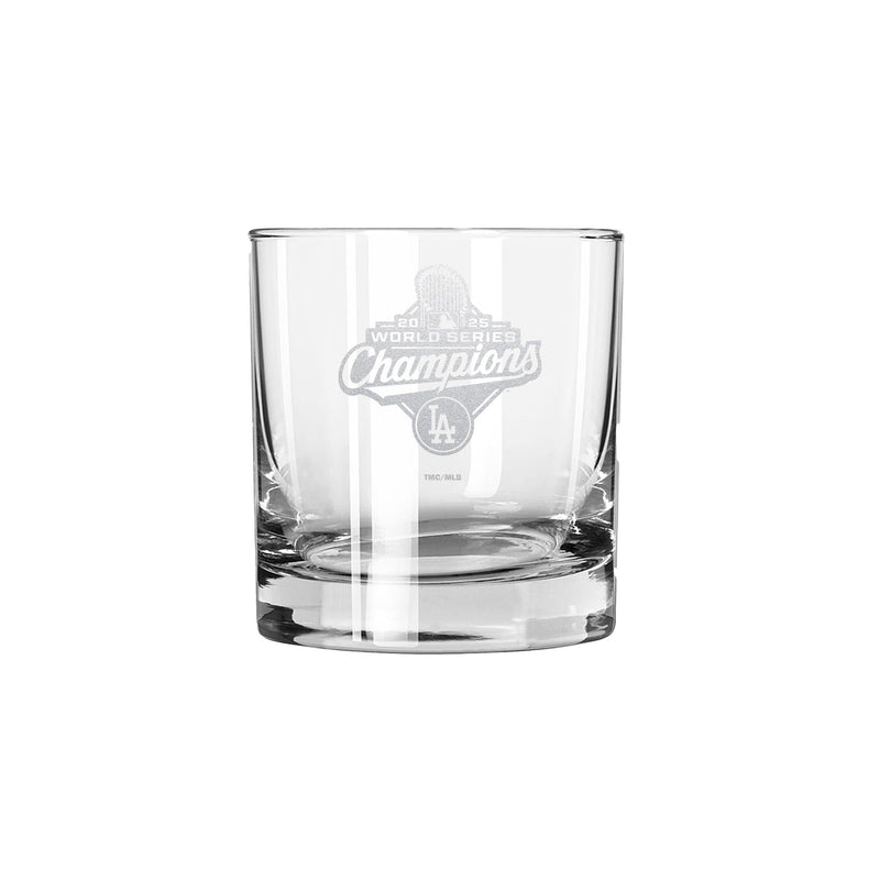 11oz Rocks Glass, MLB World Series Champs 2025, Etched, Los Angeles Dodgers