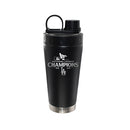 22oz Black Stainless Steel Beverage Blender Bottle, MLB National League Champs 2025, Etched, Los Angeles Dodgers