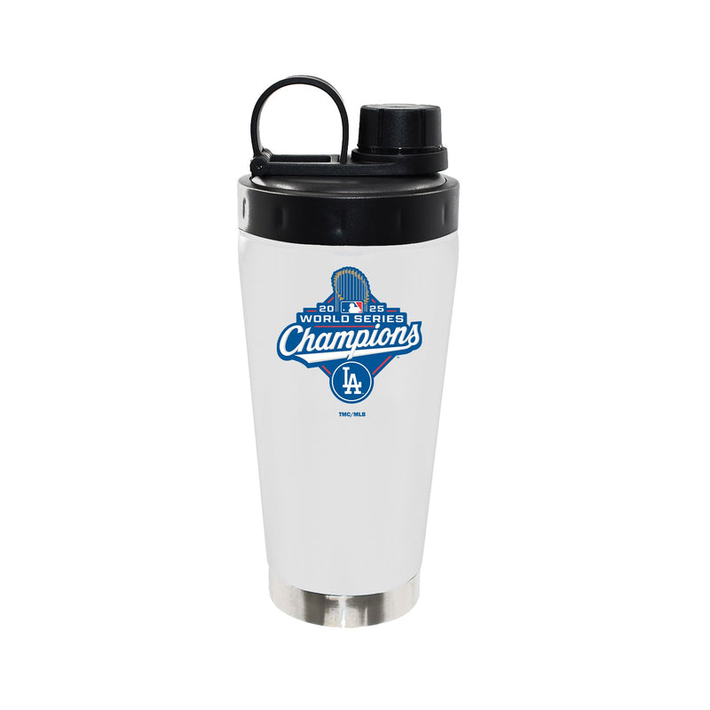 22oz White Stainless Steel Beverage Blender Bottle, MLB World Series Champs 2025, Direct Print, Los Angeles Dodgers