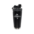 24oz Black Stainless Steel Beverage Shaker Bottle, MLB National League Champs 2025, Etched, Los Angeles Dodgers