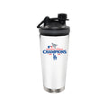 24oz White Stainless Steel Beverage Shaker Bottle, MLB National League Champs 2025, Direct Print, Los Angeles Dodgers