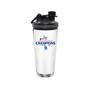 24oz White Stainless Steel Beverage Shaker Bottle, MLB National League Champs 2025, Direct Print, Los Angeles Dodgers