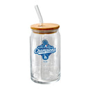 16oz Glass Tumbler with Bamboo Lid, MLB World Series, 2025, Direct Print, Los Angeles Dodgers