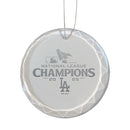 3.25in Round Glass Ornament, MLB National League Champs 2025, Etched, Los Angeles Dodgers