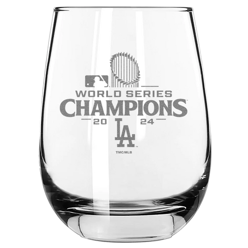 15oz Stemless Wine Glass Etched | 2024 Champion Los Angeles Dodgers