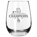 15oz Stemless Wine Glass Etched | 2024 Champion Los Angeles Dodgers