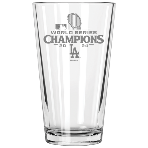 16oz Pint Glass Etched | 2024 Champion Los Angeles Dodgers
