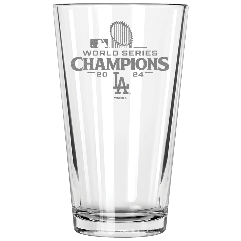 16oz Pint Glass Etched | 2024 Champion Los Angeles Dodgers