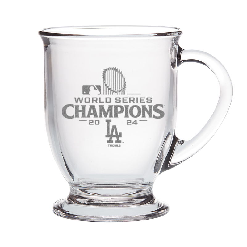 16oz Café Glass Etched | 2024 Champion Los Angeles Dodgers