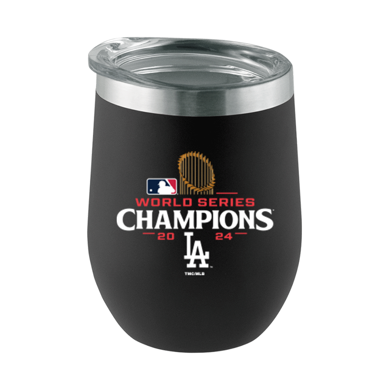 12oz Black Stemless Tumbler | 2024 Champion Los Angeles Dodgers