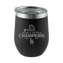 12oz Black Stemless Tumbler Etched | 2024 Champion Los Angeles Dodgers
