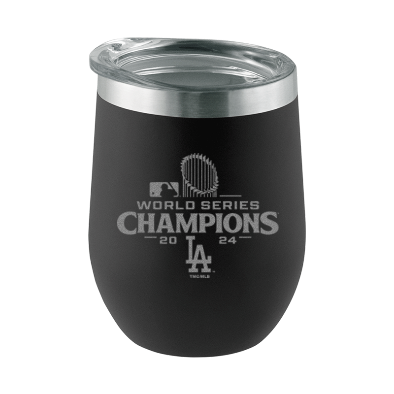 12oz Black Stemless Tumbler Etched | 2024 Champion Los Angeles Dodgers