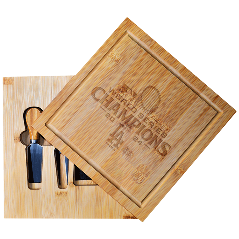 Bamboo Cutting Board with Utensils | 2024 Champion Los Angeles Dodgers
