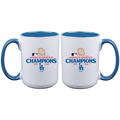 15oz White Mug with Blue Inner Color | 2024 Champion Los Angeles Dodgers