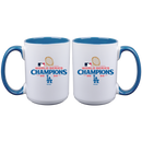 15oz White Mug with Blue Inner Color | 2024 Champion Los Angeles Dodgers