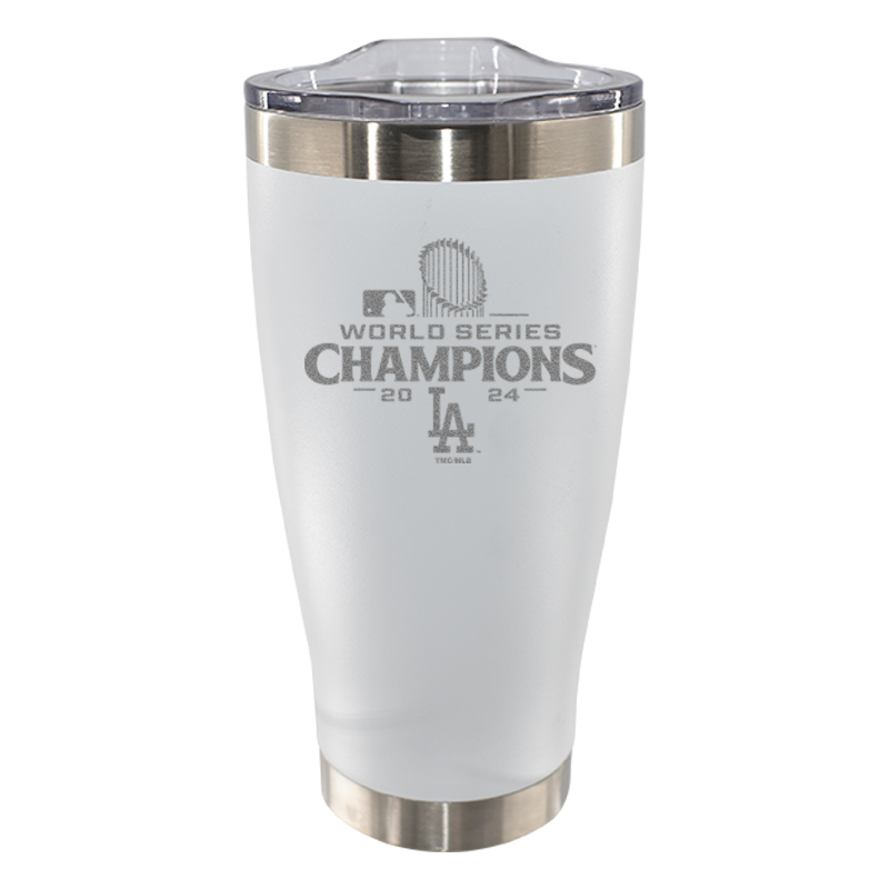 20oz White Tumbler Etched | 2024 Champion Los Angeles Dodgers
