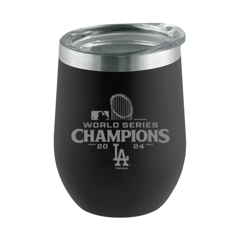16oz Black Stemless Tumbler Etched | 2024 Champion Los Angeles Dodgers