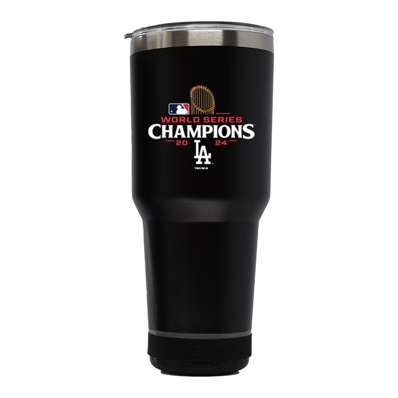 30oz Black Bluetooth Tumbler | 2024 Champion Los Angeles Dodgers