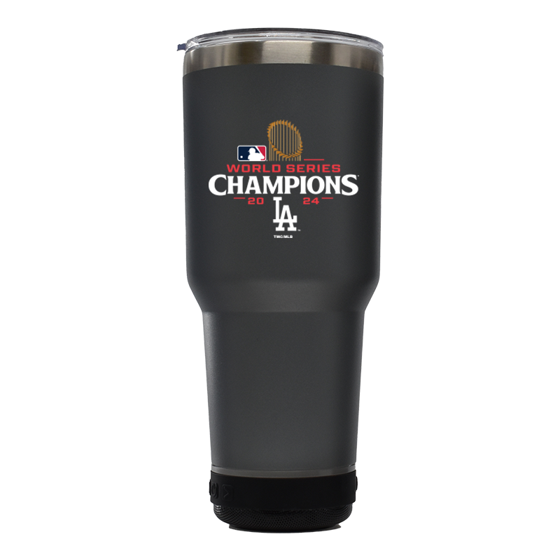 30oz Pewter Bluetooth Tumbler | 2024 Champion Los Angeles Dodgers