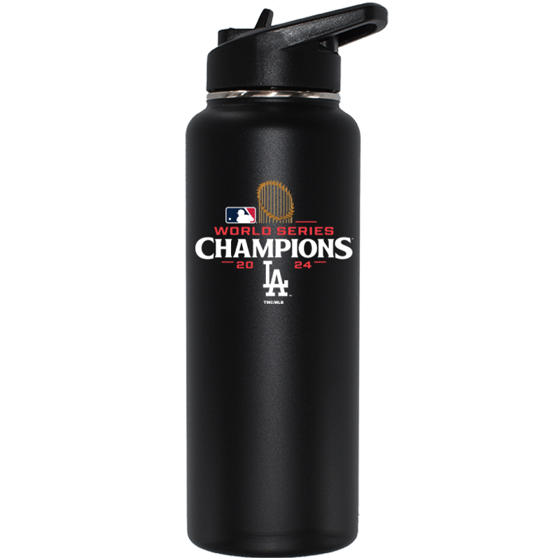 34oz Black Quencher Water Bottle | 2024 Champion Los Angeles Dodgers