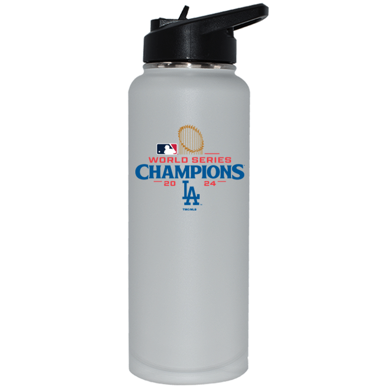 34oz White Quencher Water Bottle | 2024 Champion Los Angeles Dodgers