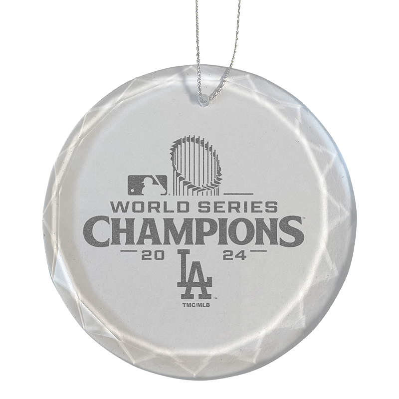 3.25in Round Glass Ornament Etched | 2024 Champion Los Angeles Dodgers