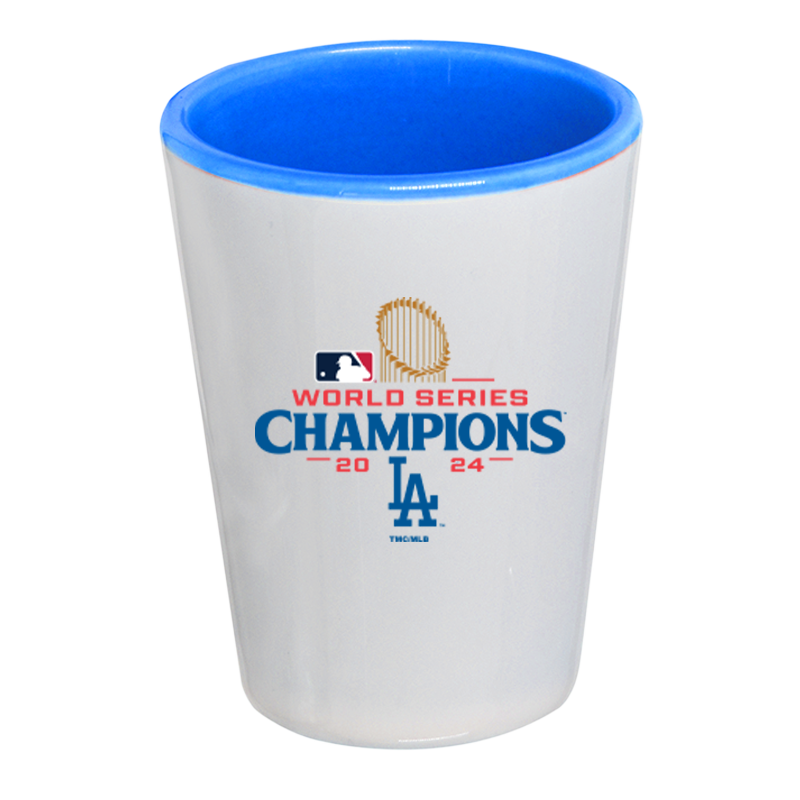 2oz White Shot Glass with Blue Inner Color | 2024 Champion Los Angeles Dodgers