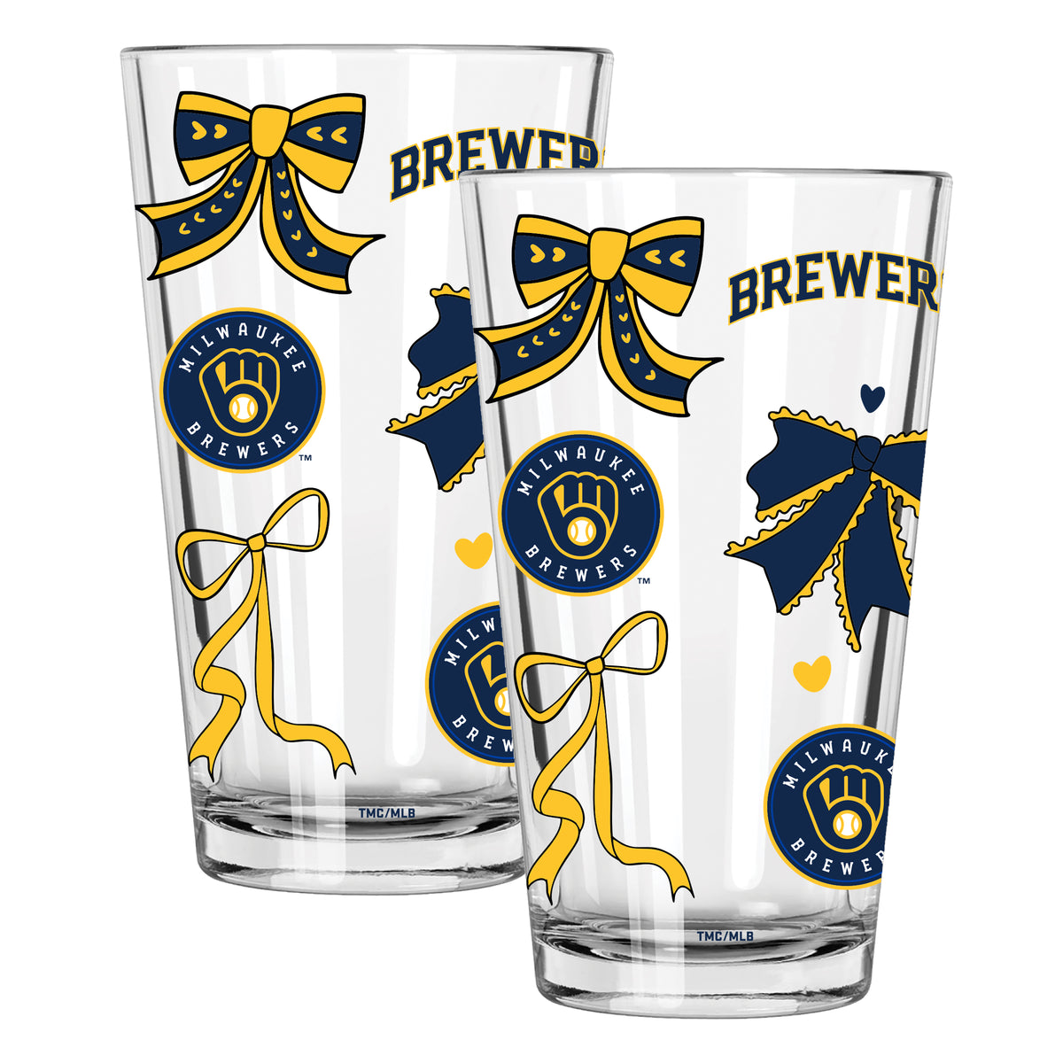  Brewers 2pk 16oz Bow Pint Glass 