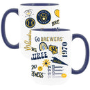 2pk 15oz White Mug with Navy I/C | Milwaukee Brewers