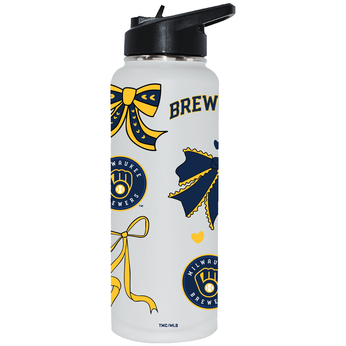  Brewers 34oz Bow White Quencher Water Bottle 