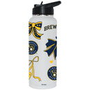  Brewers 34oz Bow White Quencher Water Bottle 