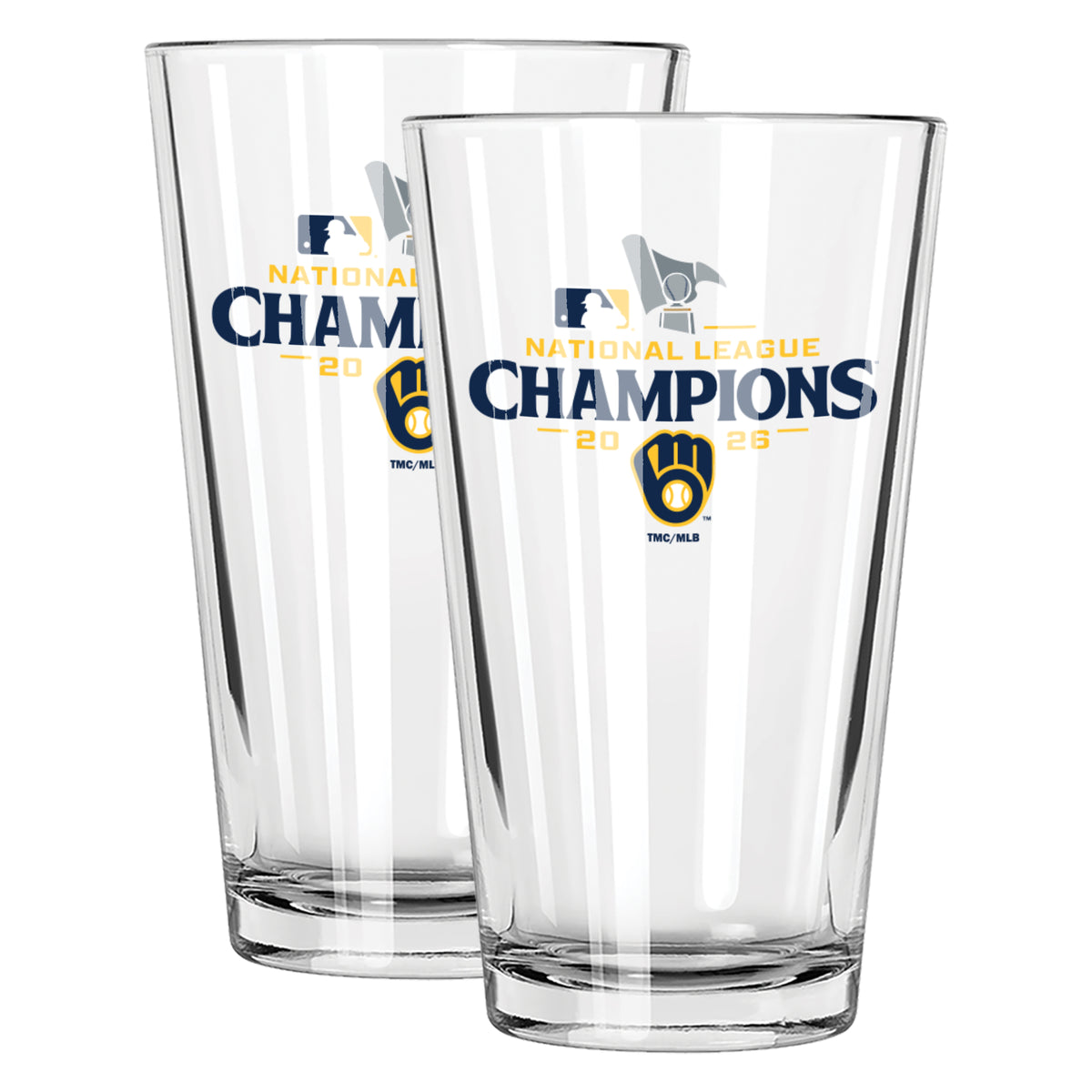 Milwaukee Brewers 2026 NLCS 16oz Pint Glass Set of 2