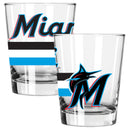2pk 15oz Dbl Old Fash, DP, Big Stripes, Miami Marlins